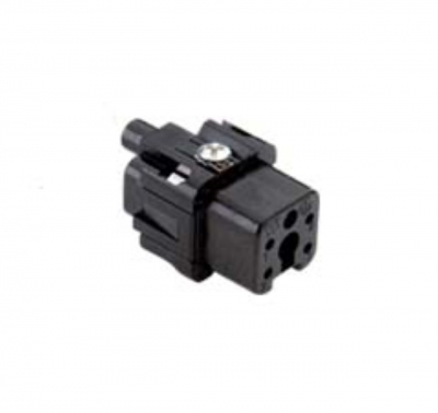 Insert m�le - A visser - 4P+T - 10A - 250V - Gabarit 21.21 - Noir - ILME CKM04N