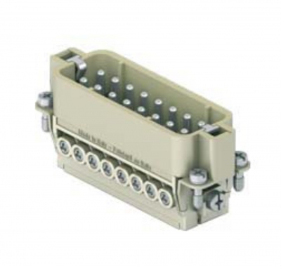 Insert m�le - A visser - 16P+T - 16A - 250V - Gabarit 66.16 - ILME CDAM16