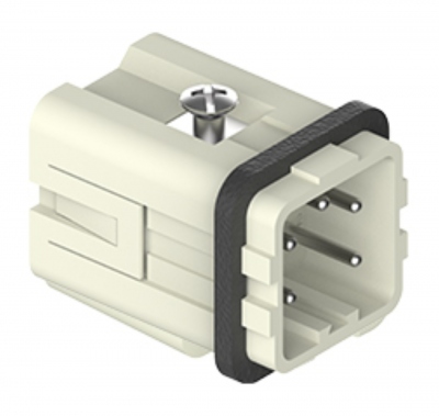 Insert m�le - A lame de pression - 4P+T - 10A - 400V - Gabarit 21.21 - ILME CKSM04