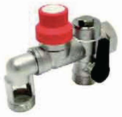 Groupe de s�curit� - Pour chauffe eau - Coud� - Bronze - Diam 26 x 34 mm - Comap 888108