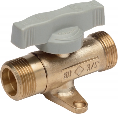 Robinet gaz - M�le / M�le - Diam�tre 15 x 21 mm - MOP 0.5 - Avec patte de fixation - Banides 22917012