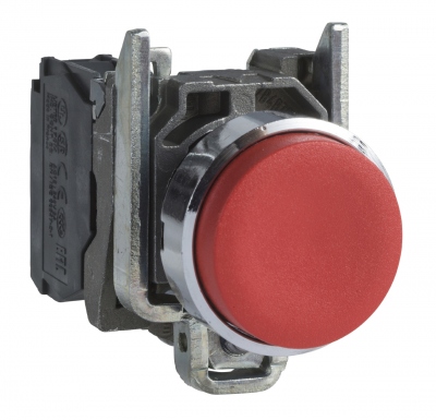 Bouton Poussoir - D�passant - 1 NF - Rouge - Complet - Schneider Harmony XB4BL42