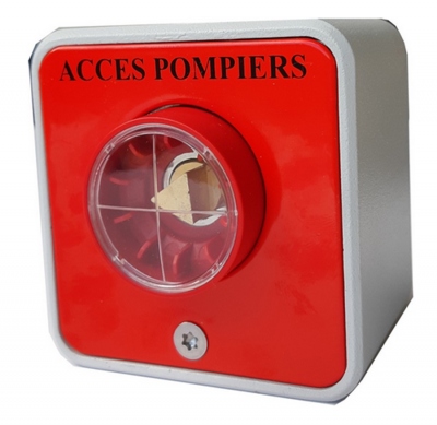 Contacteur � cl� triangle pour acc�s pompier - Diam�tre 11 - Avec protection barillet