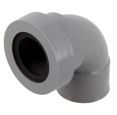 Coude PVC - Femelle / Femelle - 87�30 - Diam�tre 40 mm - A joint - Nicoll UCH88J