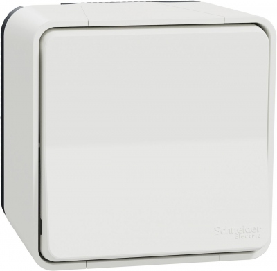 Bouton poussoir - Blanc - Complet - Saillie - Schneider electric MUR39026
