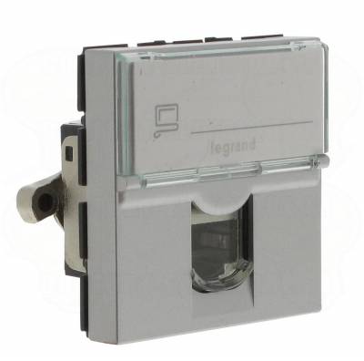 Prise RJ 45 cat. 6A STP alu 2M Legrand Mosaic