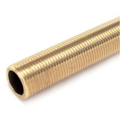 Tube filet� brut en laiton - 12 x 17 - 100 mm - Sachet de 2