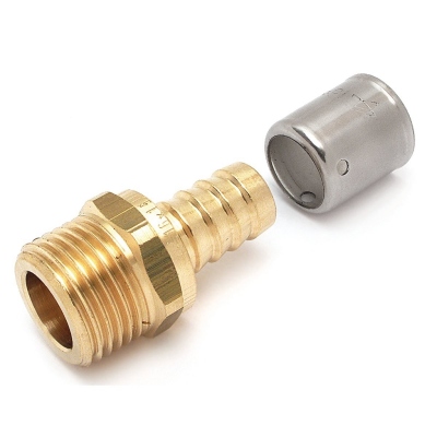 Raccord droit � �crou fixe - Tube PER � sertir - Diam�tre 12 vers M�le � visser 15 x 21 - Altech