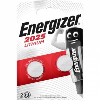Pile lithium - Energizer CR2025 - 3 Volts - Blister de 2 piles