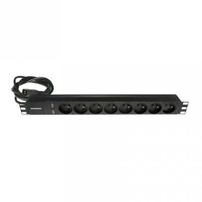 Bandeau 19 pouces - 8 Prises UTE / Cordon - Avec fiche IEC C14 - GigaM�dia B8PCC14