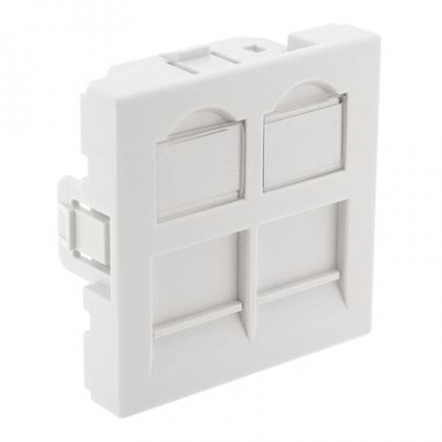 Plastron droit - 2 ports - 45 x 45 - Avec volet - Sans connecteur - GigaM�dia PL45DD