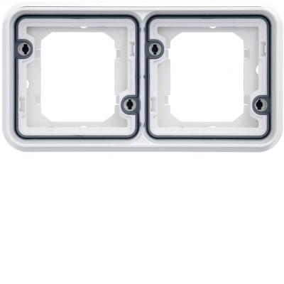 Support 2 postes horizontaux Hager Cubyko composable blanc