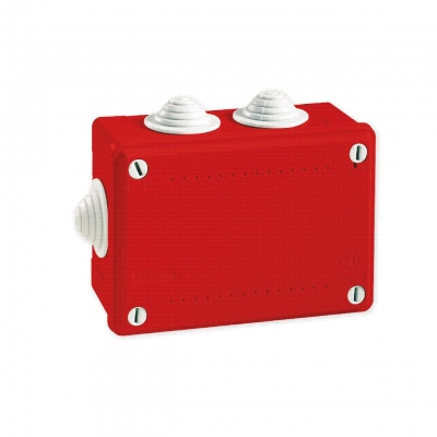 Boite de d�rivation - A t�tines - 120 x 80 x 50 mm - Rouge - Boite �tanche - Iboco 05547