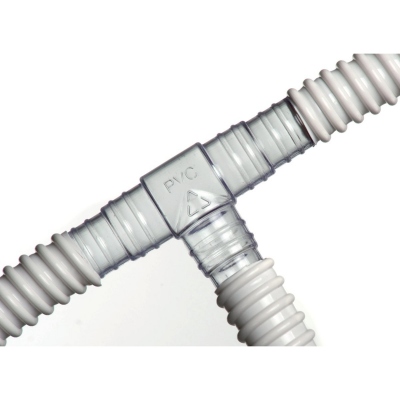 Raccord rigide en T transparent pour tuyau de condensats - 16 � 20 mm