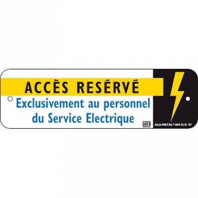 Plaque - Alu - ACCES RESERVE - CATU AM-51/2