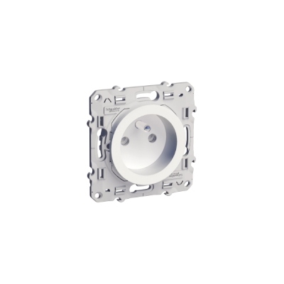 Prise de courant 2P+T - Blanc - Fixation par Vis - Bornes Auto - Schneider Odace