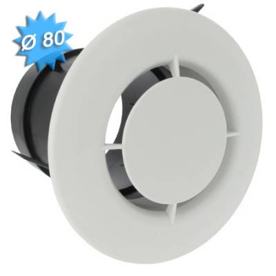 Bouche extraction fixe en plastique diam�tre 80mm s�rie bocp