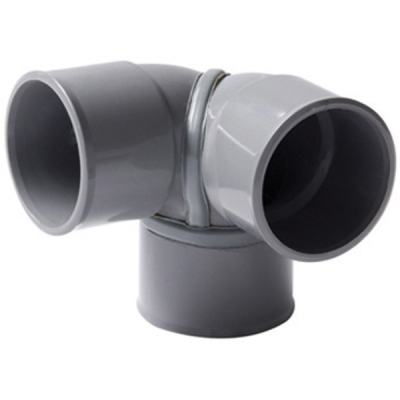 Coude PVC double - Femelle / Femelle - 87�30 - Equerre - Diam�tre 100 mm - Nicoll CET88