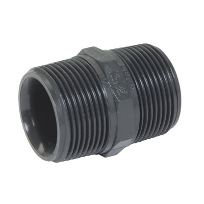 Mamelon PVC Pression - M�le / M�le - Diam�tre 50 mm - Filet� - 40 x 49 - Nicoll EFD50