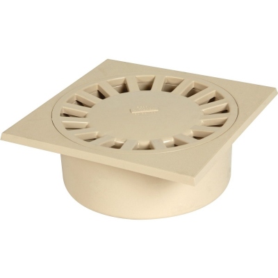 Siphon de Cour - 250 x 250 mm - A Embo�ture ext�rieure - Sortie verticale - Nicoll SC891S - Sable