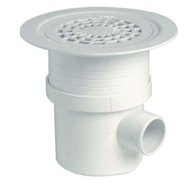 Siphon de sol plastique - Avec grille - Blanc - PVC - SV - Diam 50 / 63mm - Nicoll SITAR