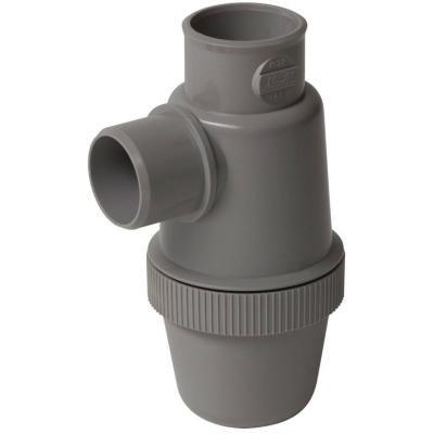 Siphon de lavabo - A coller - Entr�e verticale - Diam�tre 32 mm - Nicoll YFC - Gris