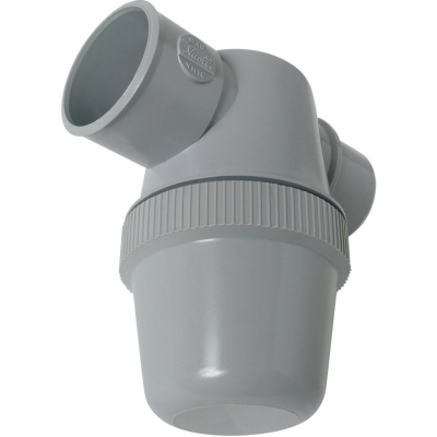 Siphon de lavabo - A coller - Entr�e horizontale - Diam�tre 40 mm - Nicoll YH1C - Gris