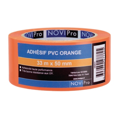 Adhsif - PVC Orange - 33 Mtres x 50 mm - Novipro 171742 - Lot de 3