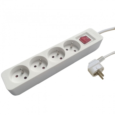 Rallonge multiprise - 4 x 2P+T - 3G1.5 mm� - H05VV-F - Avec interrupteur - Bizline 701008