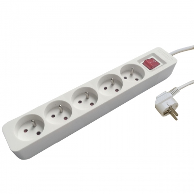 Rallonge multiprise - 5 x 2P+T - 3G1.5 mm� - H05VV-F - Avec interrupteur - Bizline 701009