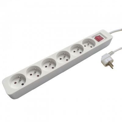 Rallonge multiprise - 6 x 2P+T - 3G1.5 mm� - H05VV-F - Avec interrupteur - Bizline 701010