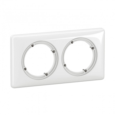 Plaque de finition - 2 Postes - Blanc - IP44 - Legrand C�liane CP2702