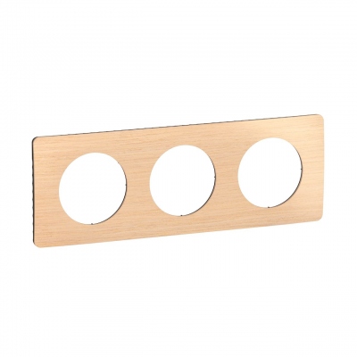 Plaque de finition - 3 Postes - H�tre - Legrand C�liane CP1403