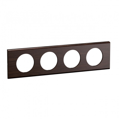 Plaque de finition - 4 Postes - Fr�ne wengue - Legrand C�liane CP2504