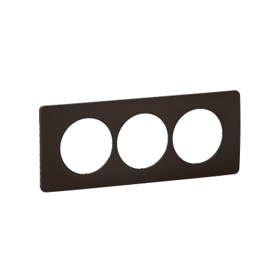 Plaque de finition - 3 Postes - Entraxe 57 mm - Noir mat - Legrand C�liane CP0107