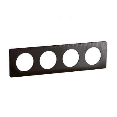 Plaque de finition - 4 Postes - Noir m�t�ore - Legrand C�liane CP0704