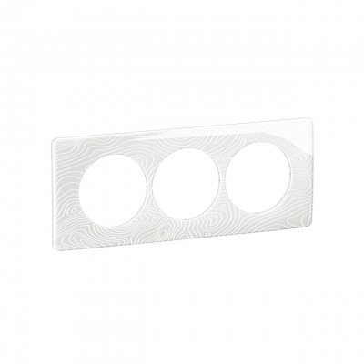 Plaque de finition - 3 Postes - Entraxe 57 mm - Blanc relief - Legrand C�liane CP0607