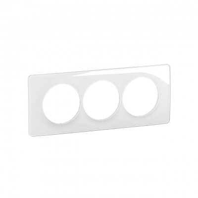 Plaque de finition - 3 Postes - Entraxe 57 mm - Blanc �maill� - Legrand C�liane CP0007