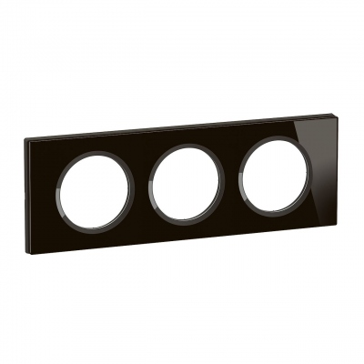 Plaque de finition - 3 Postes - Verre onyx noir - Legrand C�liane CP1903