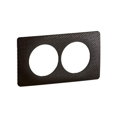 Plaque de finition - 2 Postes - Entraxe 57 mm - Noir m�t�ore - Legrand C�liane CP0706