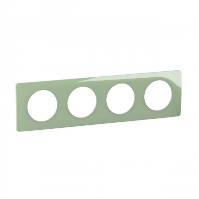 Plaque de finition - 4 Postes - Vert C�ladon - Legrand C�liane CP0504