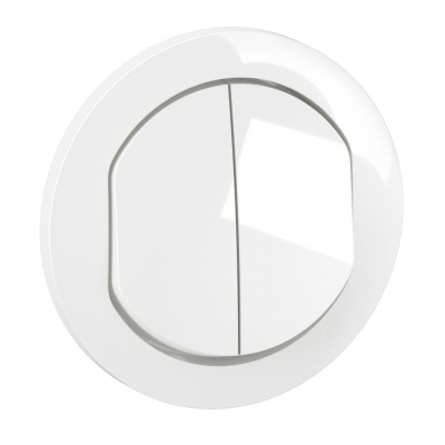 Enjoliveur - Pour m�canisme de commande - Double - IP44 - Blanc - Legrand C�liane CB4001