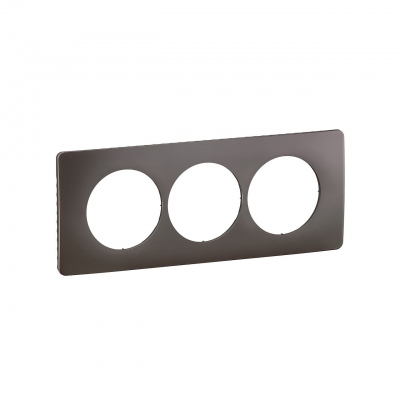 Plaque de finition - 3 Postes - Entraxe 57 mm - Gris cendre - Legrand C�liane CP1007