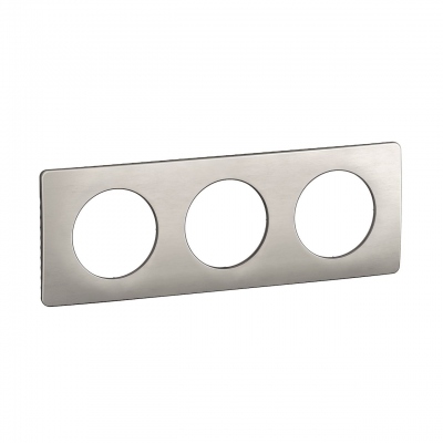 Plaque de finition - 3 Postes - Aluminium satin� - Legrand C�liane CP1703