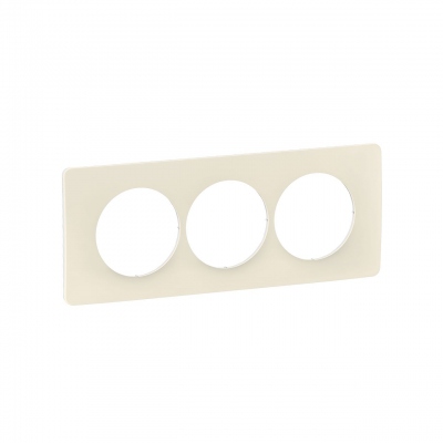 Plaque de finition - 3 Postes - Entraxe 57 mm - Blanc amande - Legrand C�liane CP1107
