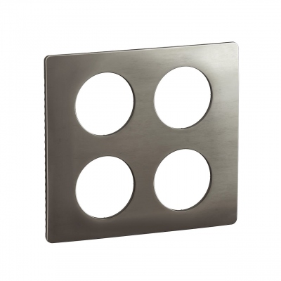 Plaque de finition - 2 x 2 Postes - Acier satin� - Legrand C�liane CP1809