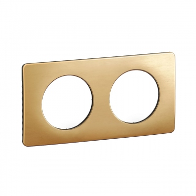 Plaque de finition - 2 Postes - Laiton satin� - Legrand C�liane CP1202