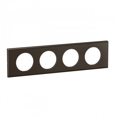Plaque de finition - 4 Postes - Nickel sombre satin� - Legrand C�liane CP2204