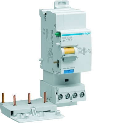 Bloc diff�rentiel - 3 Phases + Neutre - 40A - 30 mA - Type AC - Hager BDC440F