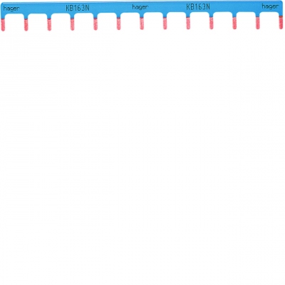Barre de pontage - 1 P�le - 10 mm� - 13 modules - Neutre - Hager KB163N